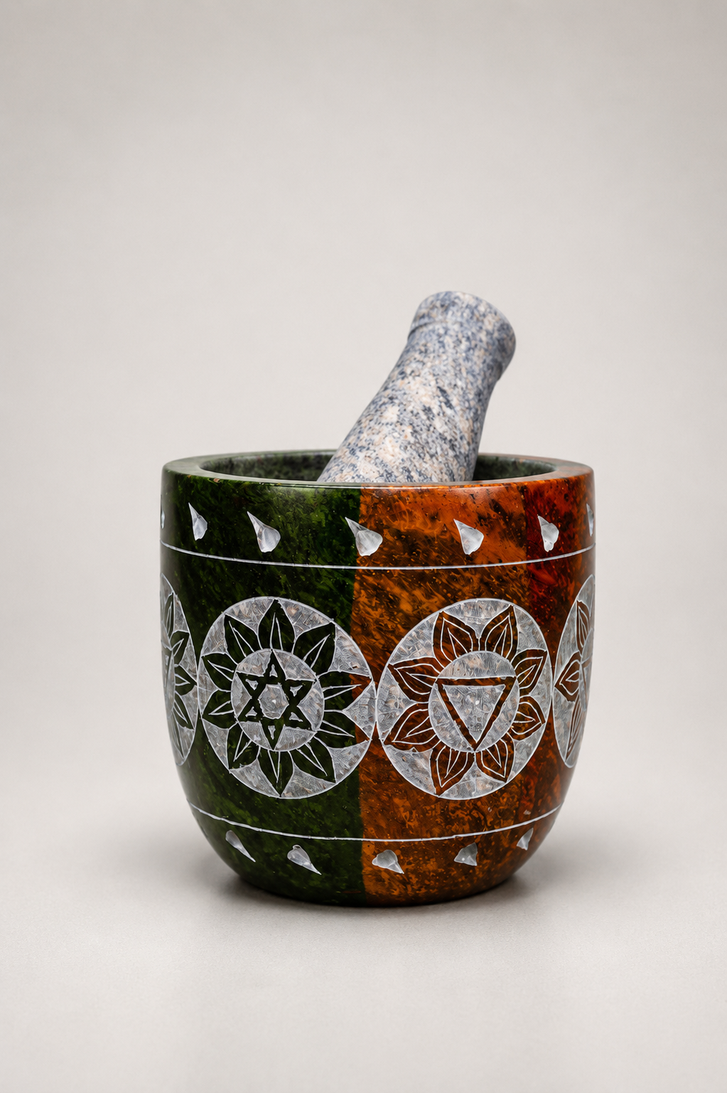 Chakra Soapstone Mortar and Pestle