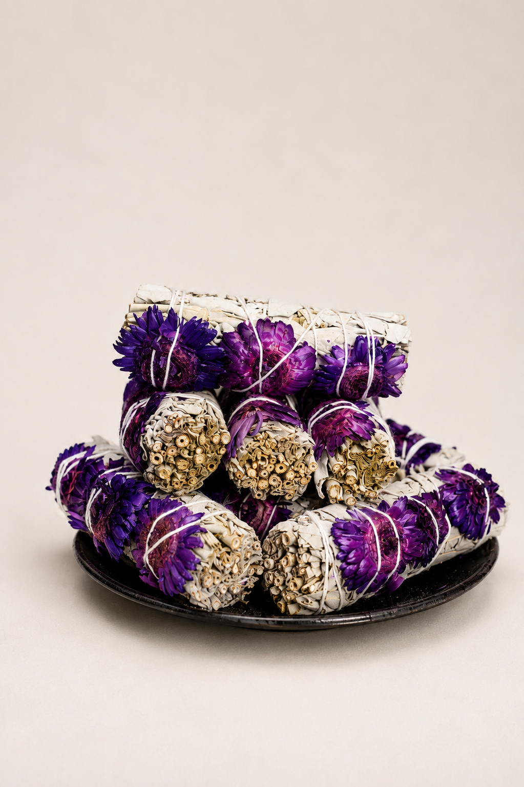 Purple Strawflower and White Sage Bundle