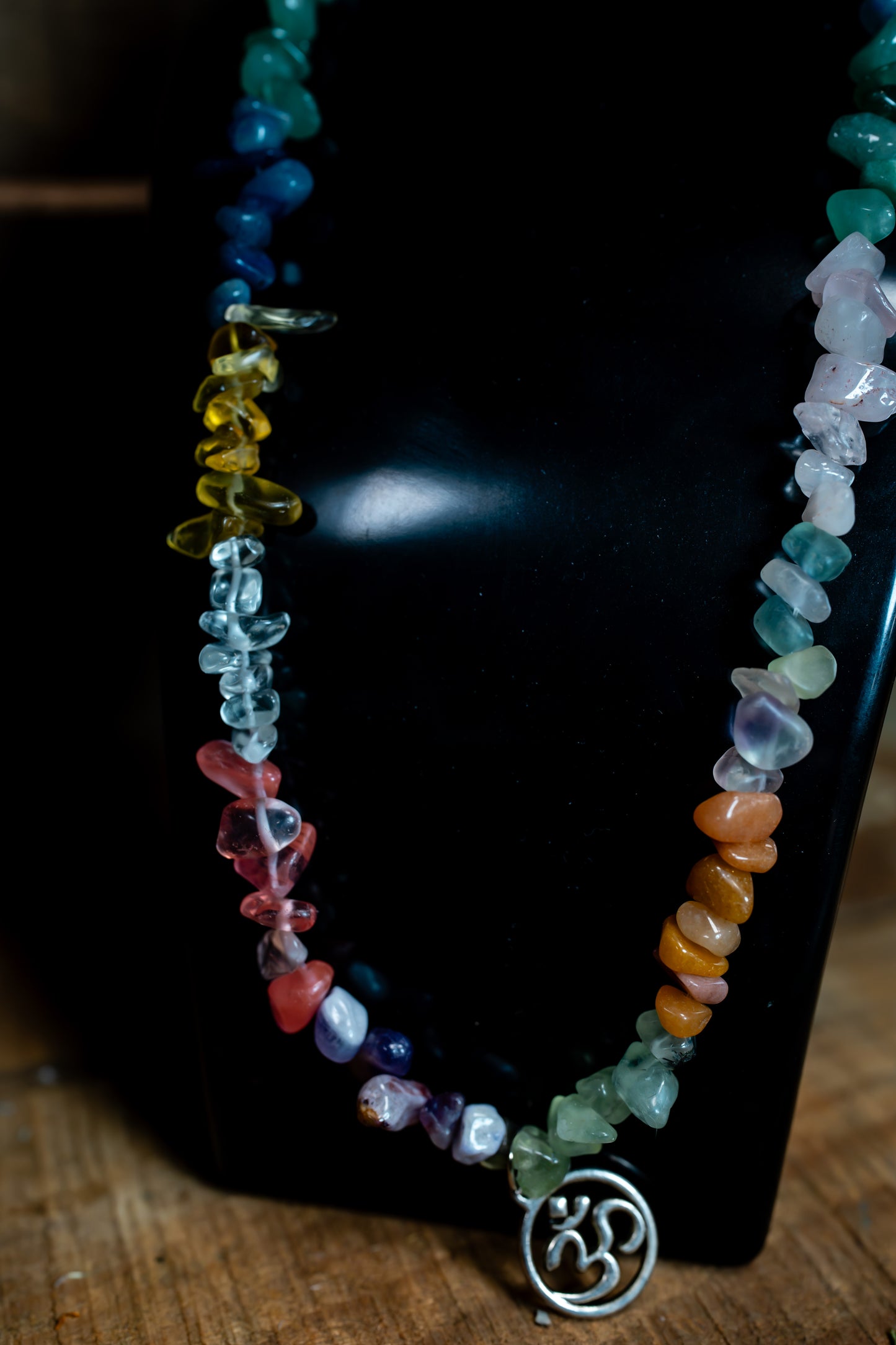 Assorted Chips, Rose Quartz, Aventurine, Citrine, Fluorite, Amethyst, Peach Aventurine, Carnelian Necklace