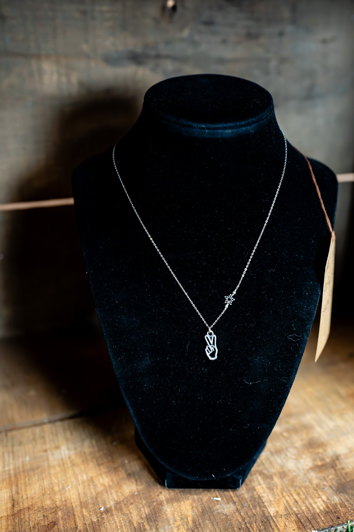 Flat Peace Finger Sterling Silver