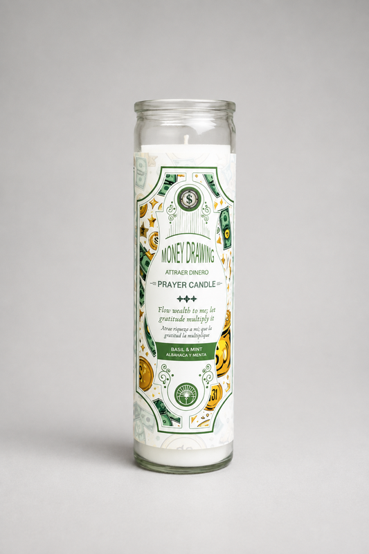 Money Drawing Prayer Candle