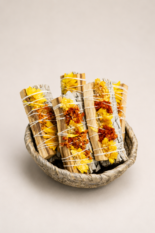 Orange Sinuata, Palo Santo, and White Sage Bundle