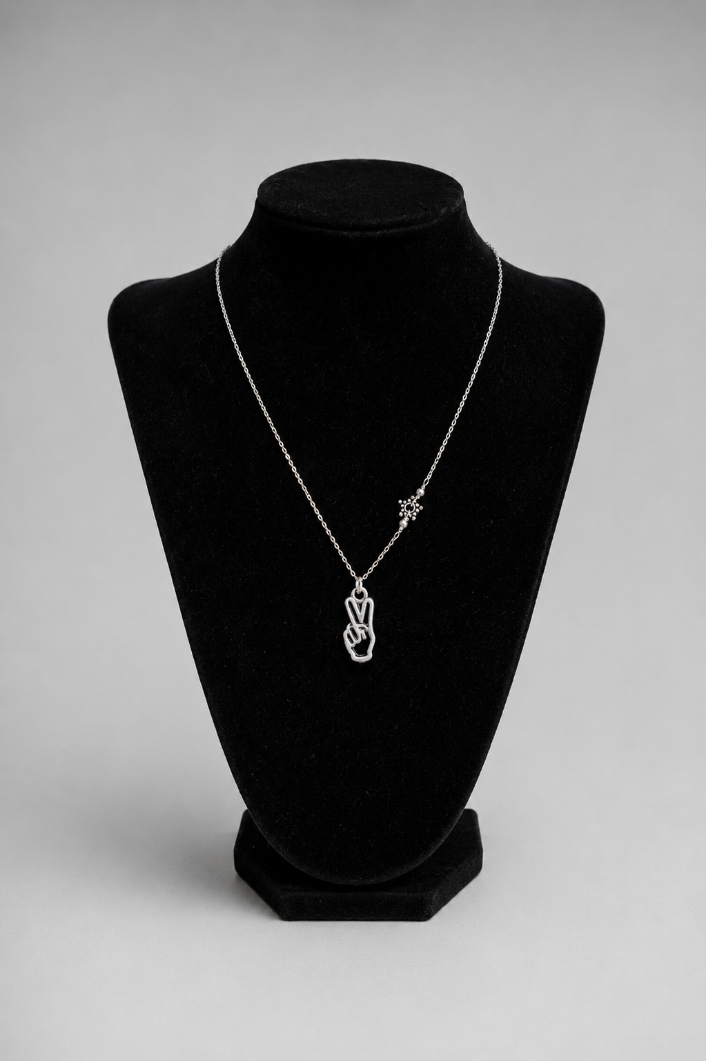 Flat Peace Finger Sterling Silver