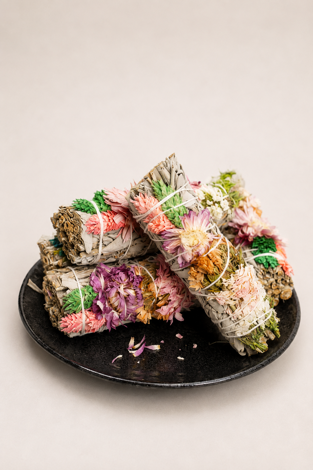 Pink and Beige Sinuata and White Sage Bundle