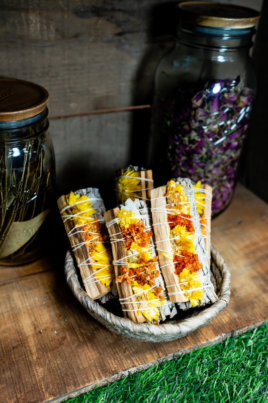 Orange Sinuata, Palo Santo, and White Sage Bundle