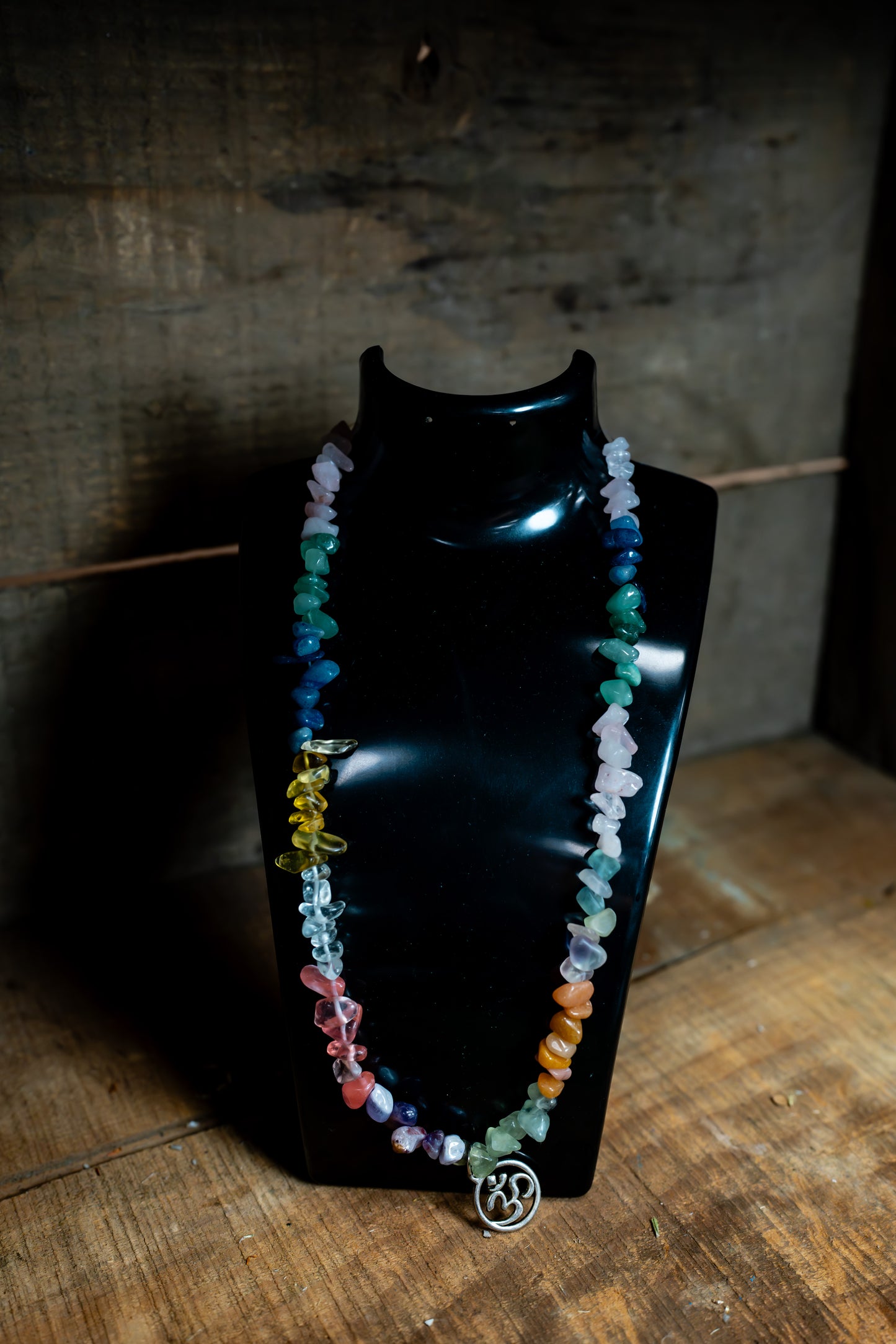 Assorted Chips, Rose Quartz, Aventurine, Citrine, Fluorite, Amethyst, Peach Aventurine, Carnelian Necklace