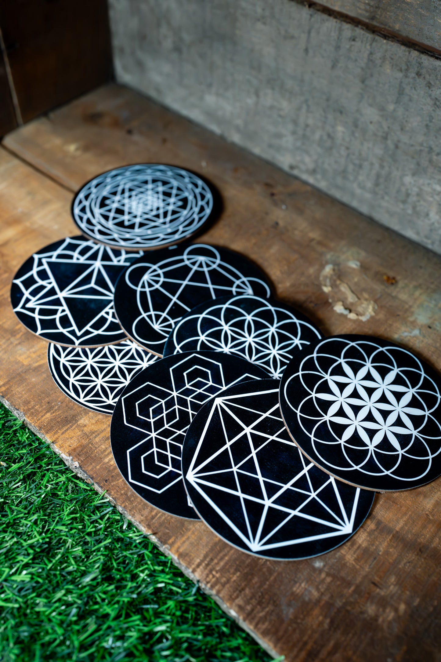 Crystal Grid Coasters (Set of 8)