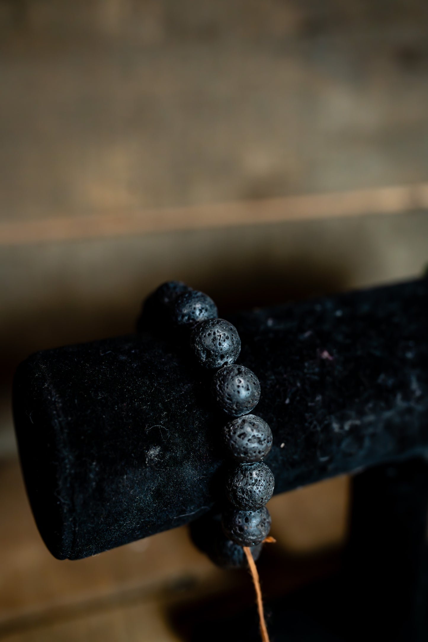 12mm Lava Stone Bracelet with Sterling Silver Star