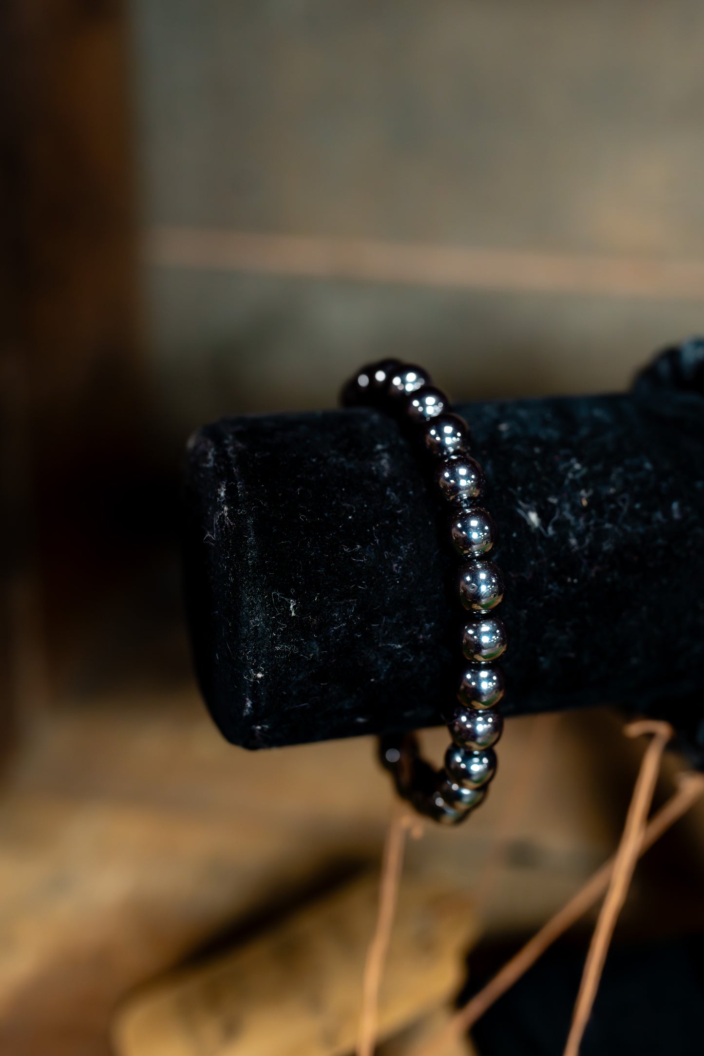 Grey Hematite Bracelet with Sterling Silver Star